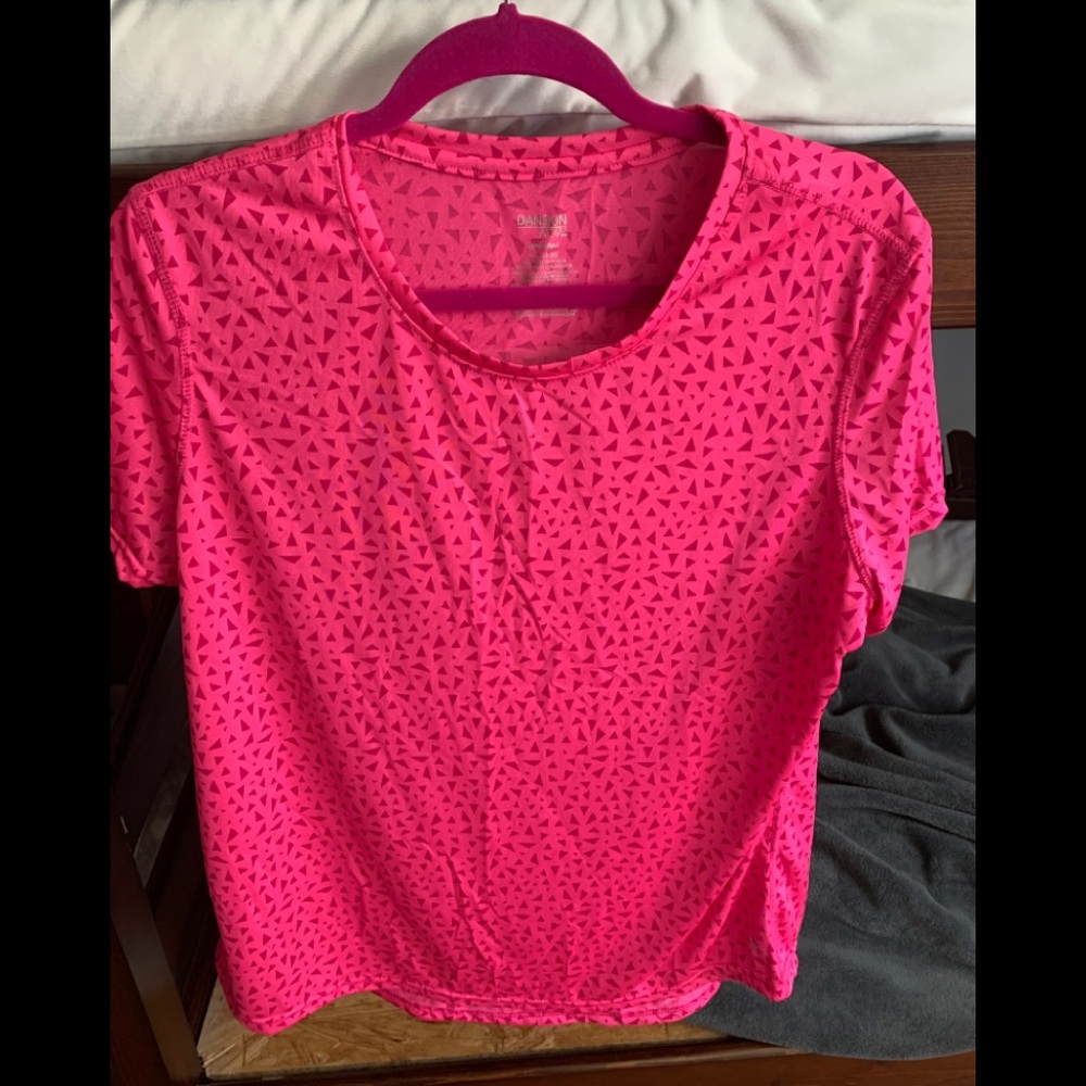 Raspberry colored workout top